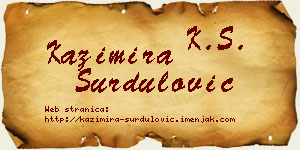 Kazimira Surdulović vizit kartica